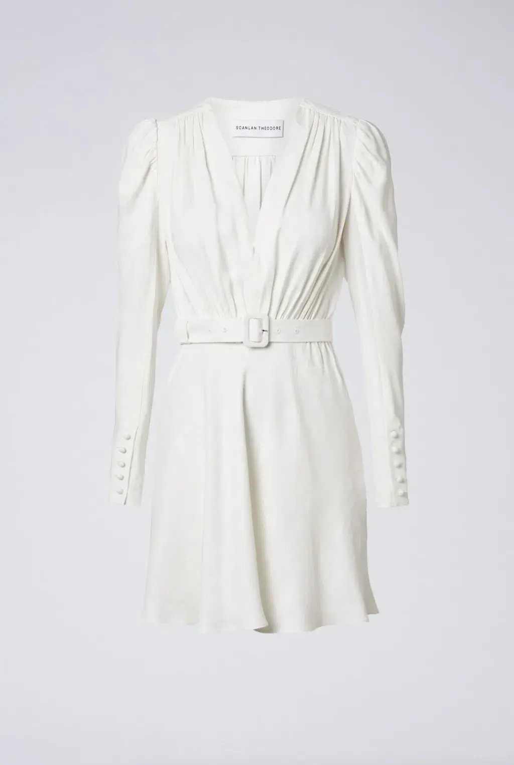 Scanlan Theodore French Jacquard Mini Dress Cream Size 6 - Image 5