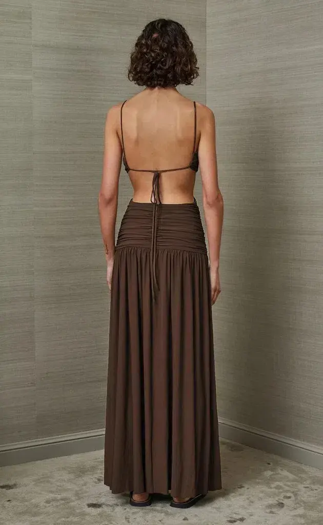Bec & Bridge Minx Midi Dress Brown Size 8 - Image 2