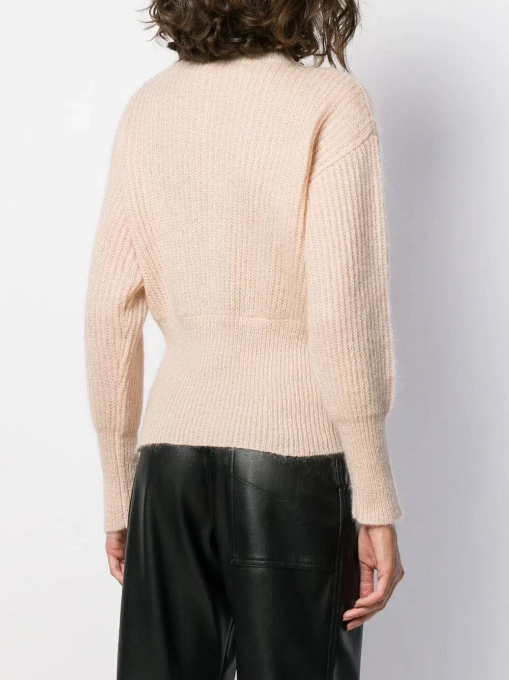 Zimmermann Bow Embellished Ribbed Mohair Blend Turtleneck Sweater Blush Size 0 / AU 8 - Image 2