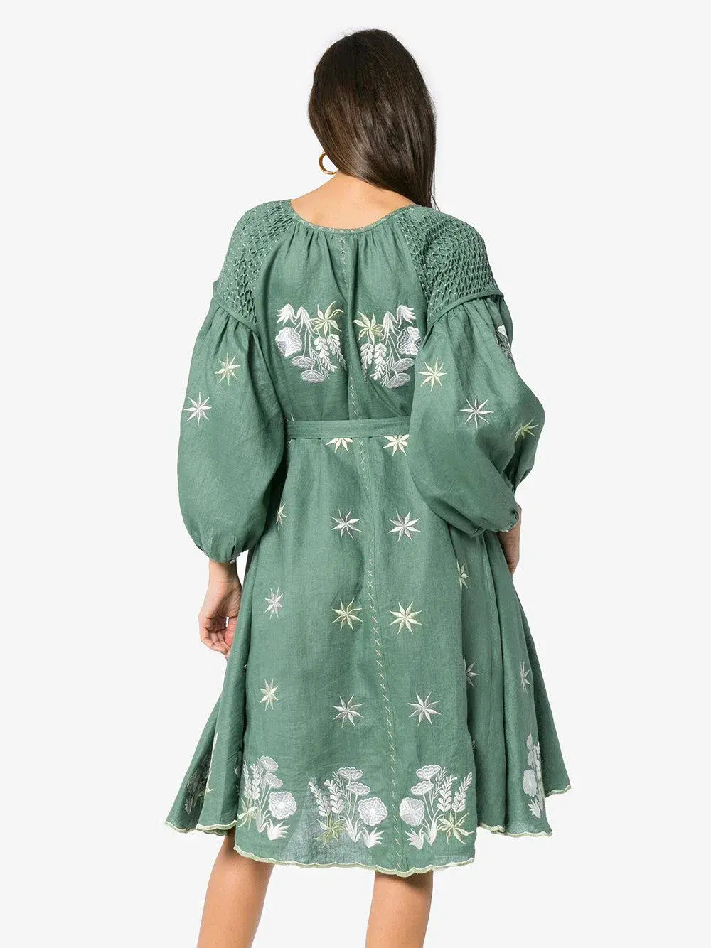 Innika Choo Hugh Jesmock Green Midi Smock Dress One Size - Image 2