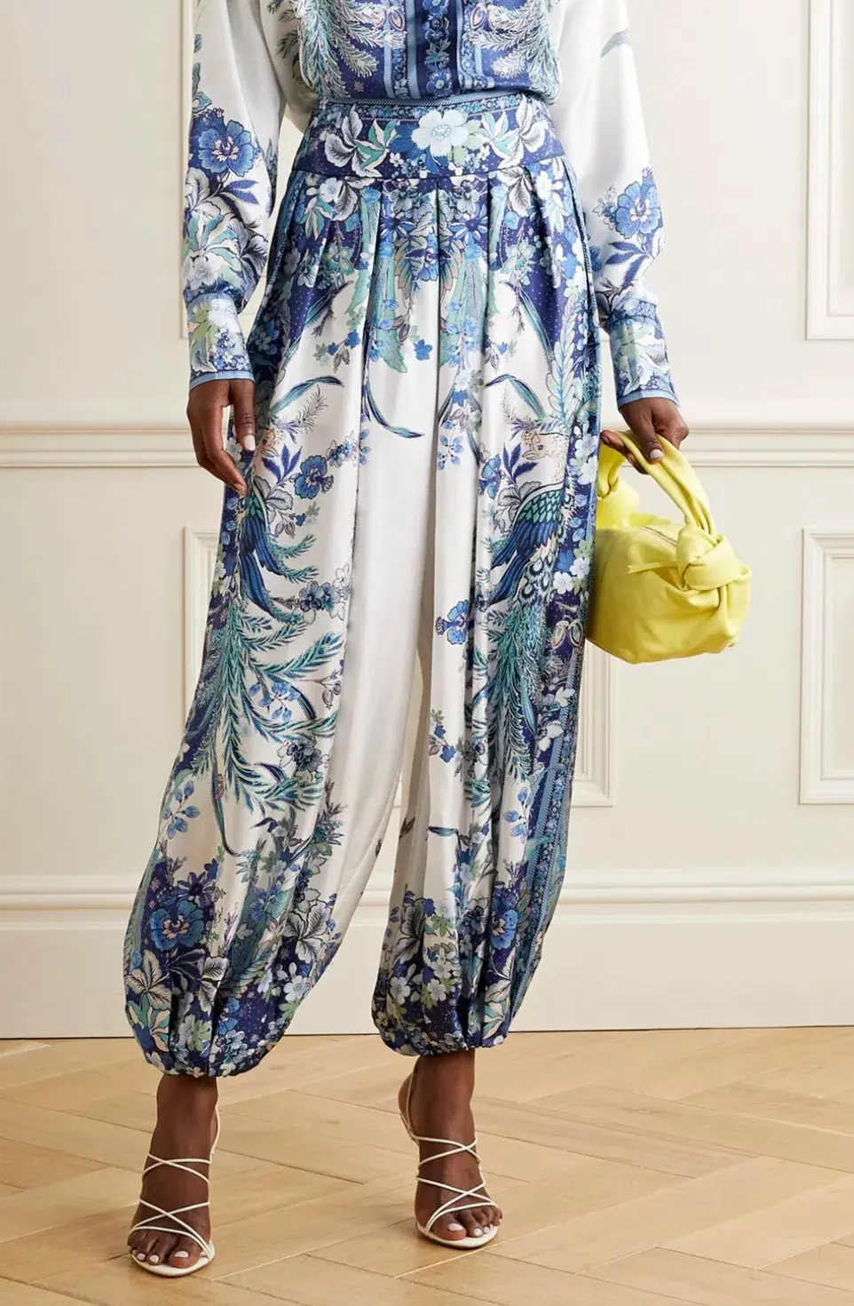 Zimmermann Glassy Pleated Silk Twill Harem Pants Print Size 3 / AU 14 - Image 2