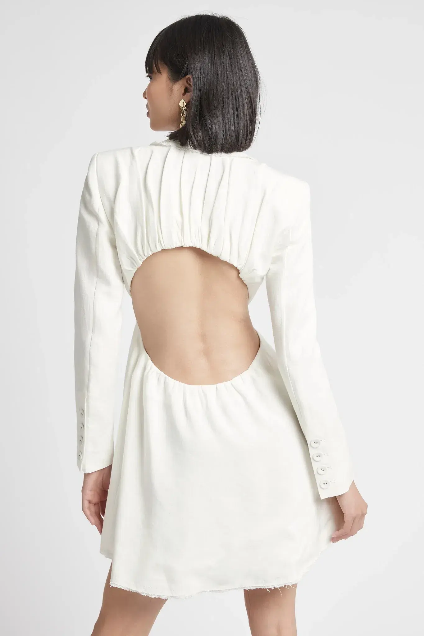 Aje Martino Cut Out Blazer Dress White Size 8 - Image 3
