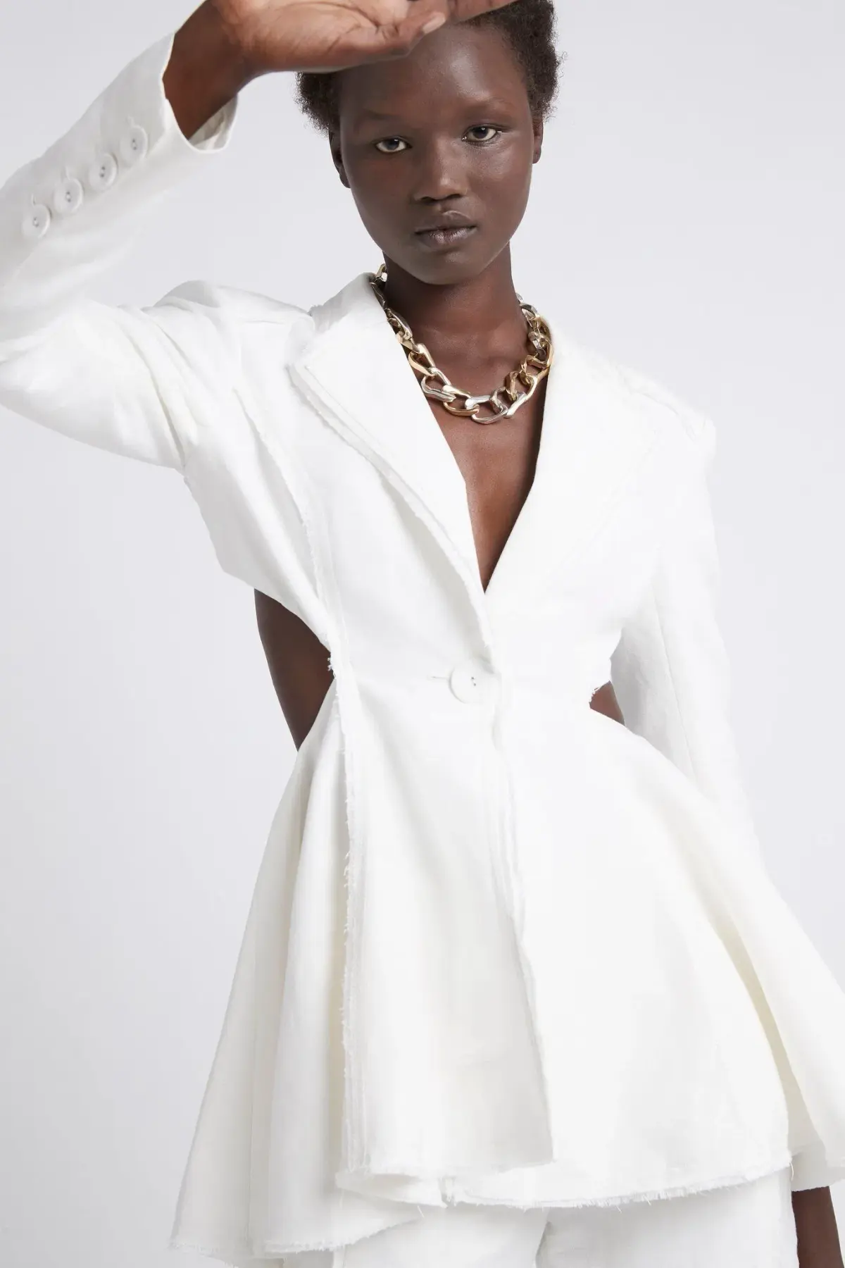 Aje Martino Cut Out Blazer Dress White Size 8 - Image 5