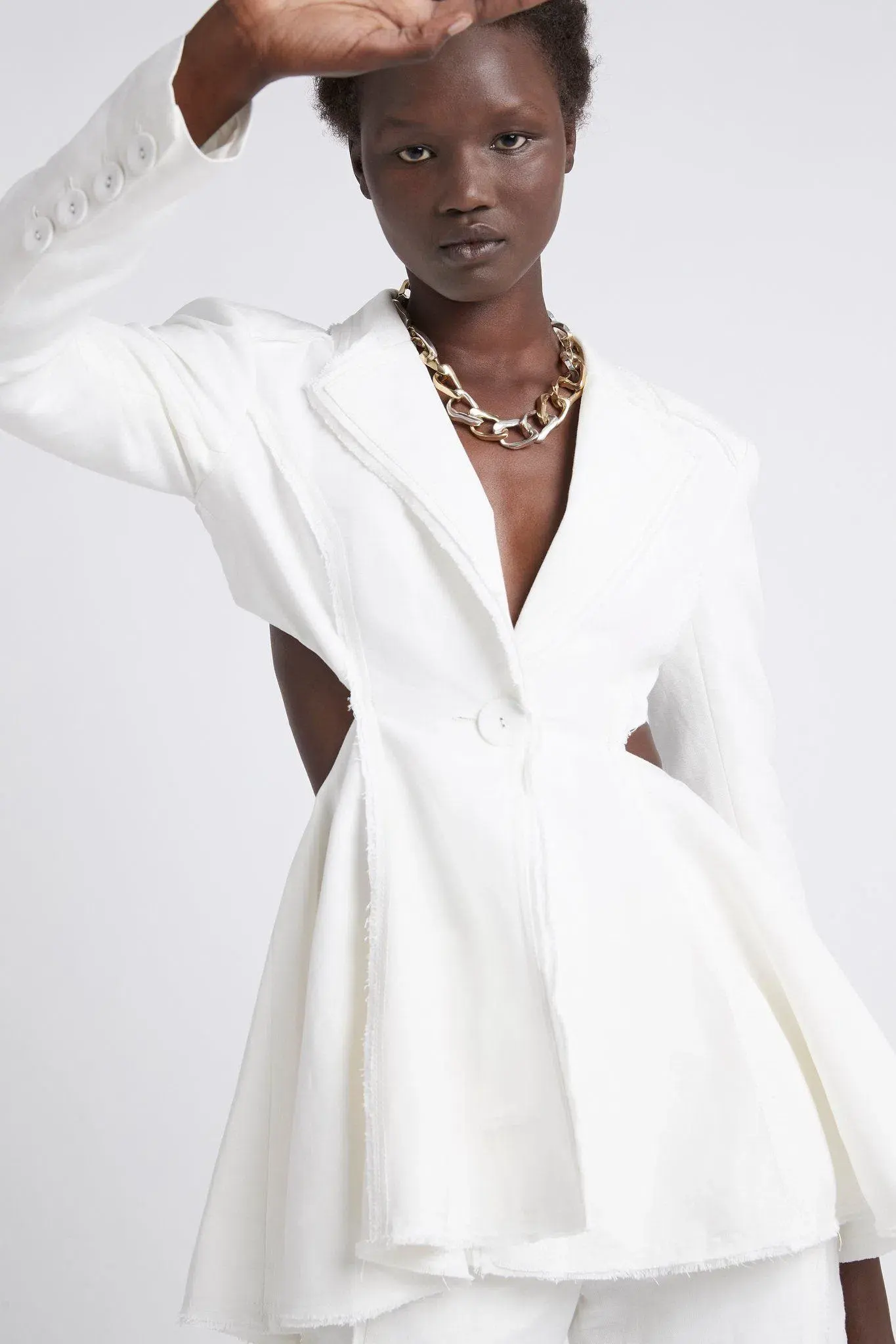 Aje Martino Cut Out Blazer Dress White Size 8 - Image 5
