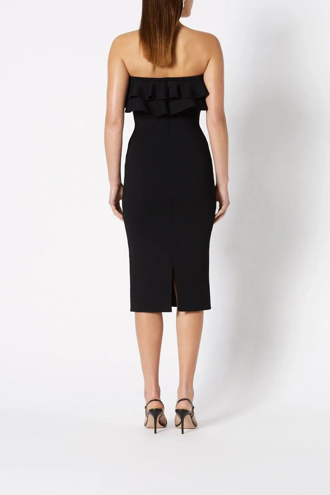Scanlan Theodore Crepe Knit Strapless Dress Black Size 6 - Image 4