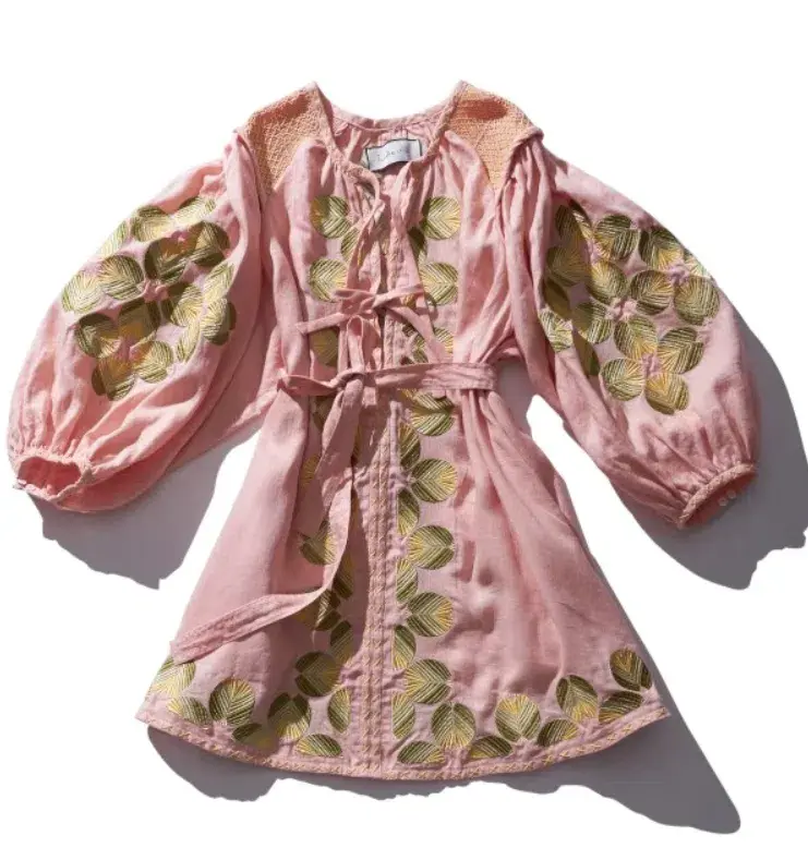 Innika Choo Sir Kulksware Pink Midi Smock Dress Print One Size  - Image 4