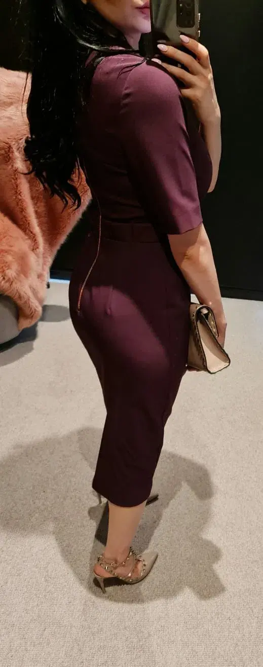 Ted Baker Midi Dress Burgundy Size 8  - Image 2