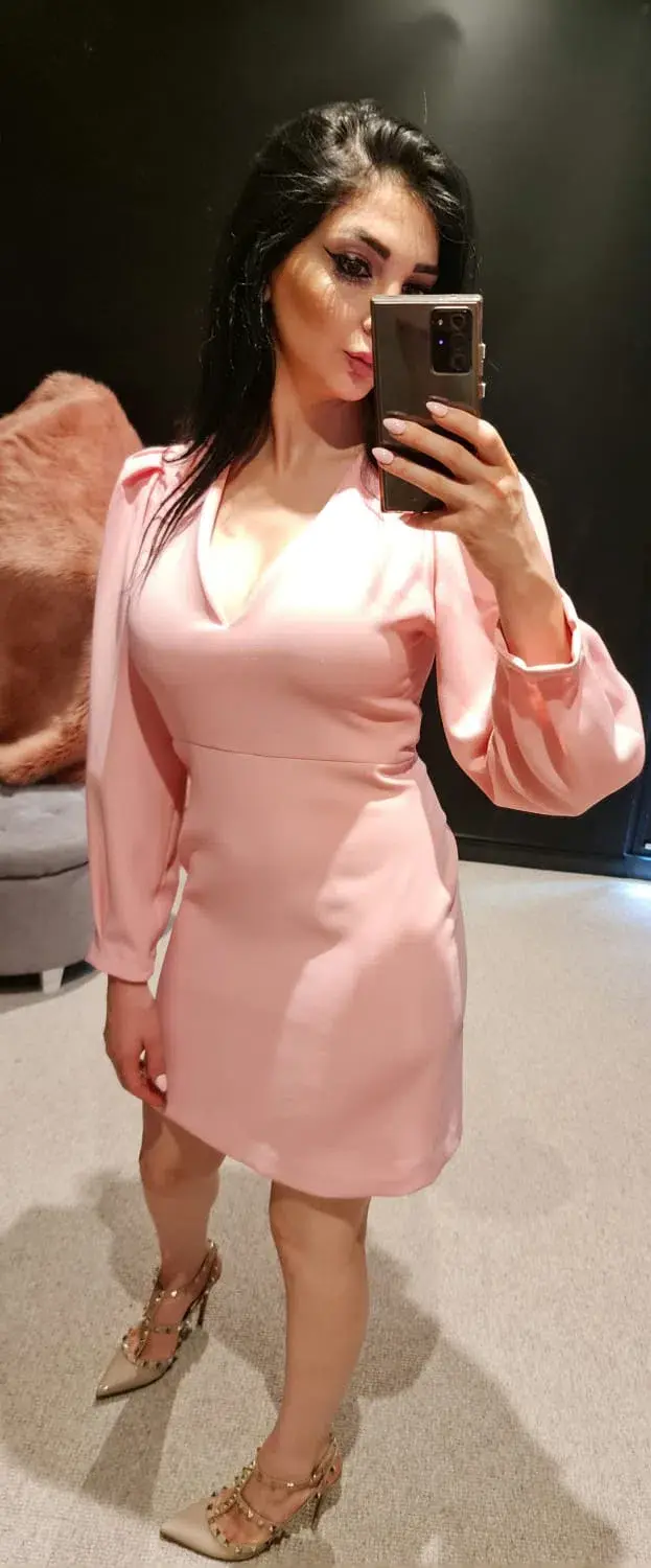 Sandro Long Sleeve Mini Dress Pink Size 6 for rent on The Volte - main image