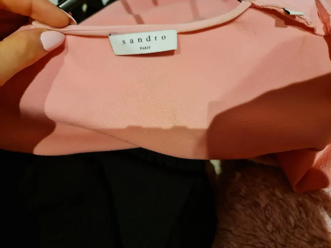 Sandro Long Sleeve Mini Dress Pink Size 6 for rent on The Volte - main image