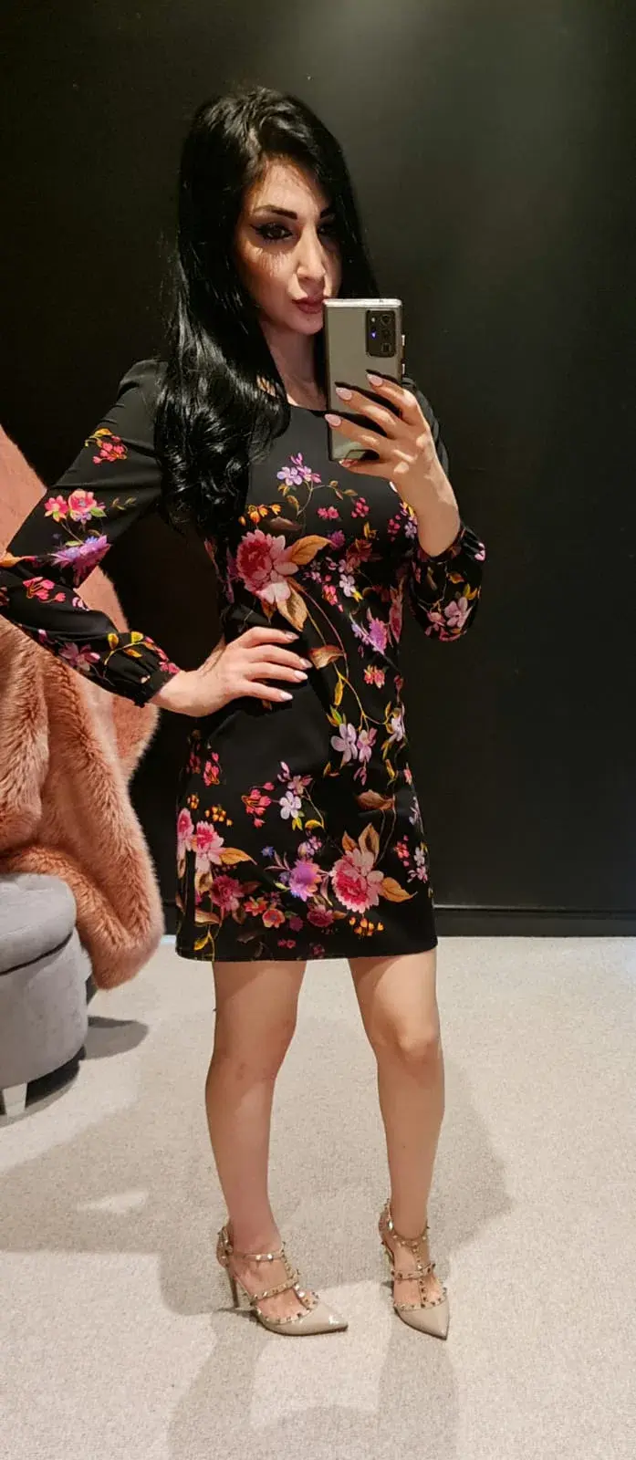 Alannah Hill Dress Black Floral Print Size 6 - Image 1