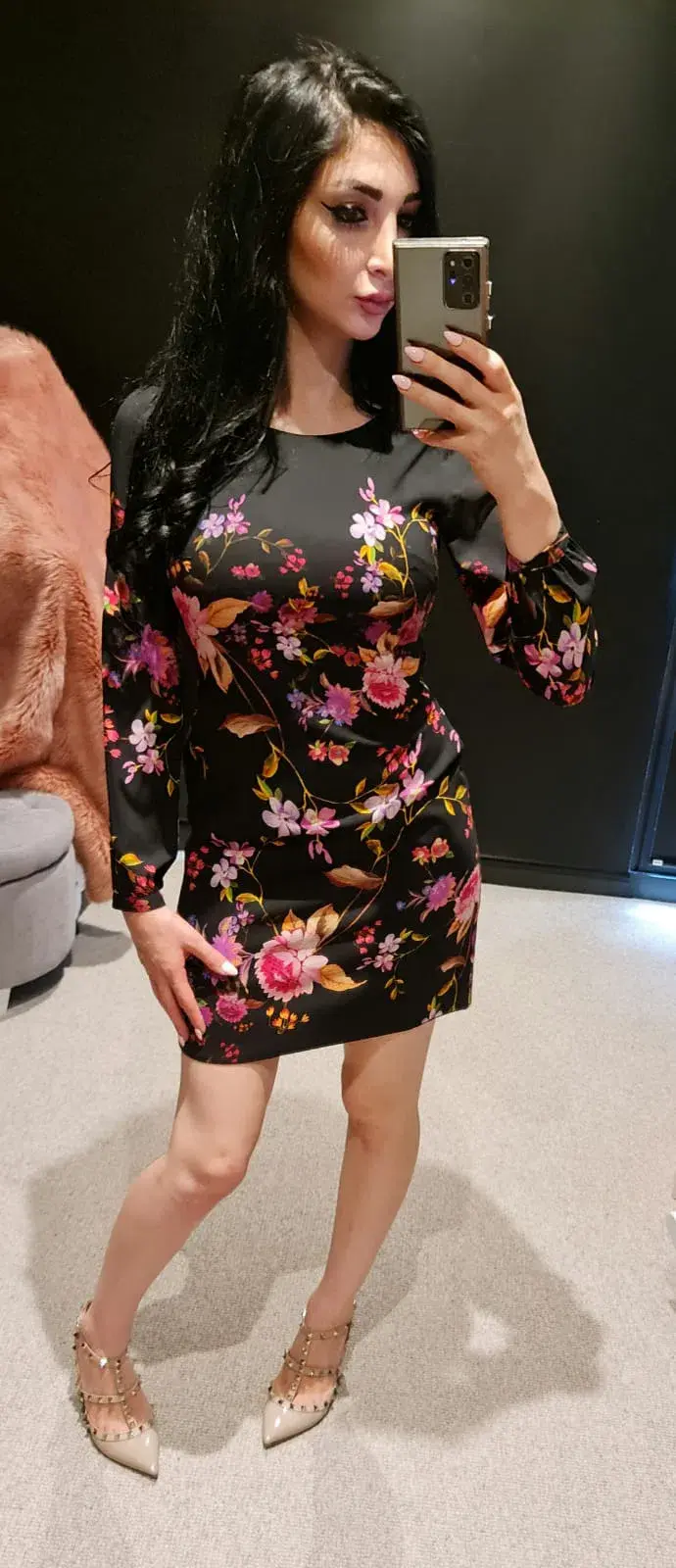 Alannah Hill Dress Black Floral Print Size 6 - Image 4