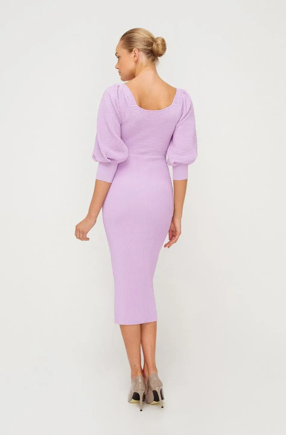 Sheike Bonnie Knit Midi Dress Lilac Purple Size 6 - Image 2
