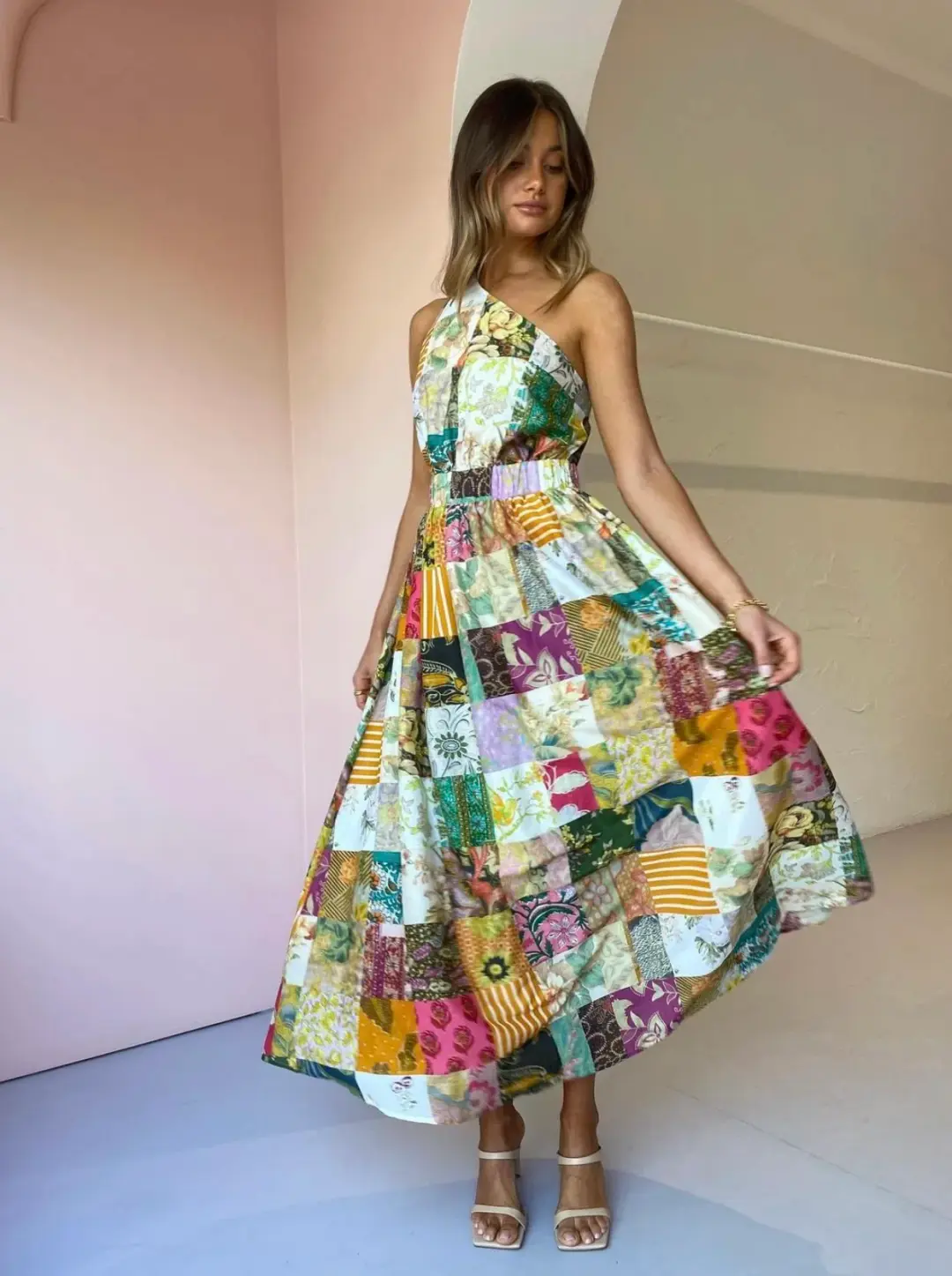 Alemais Hattie One Shoulder Midi Dress Print Size 8 for rent on The Volte - main image