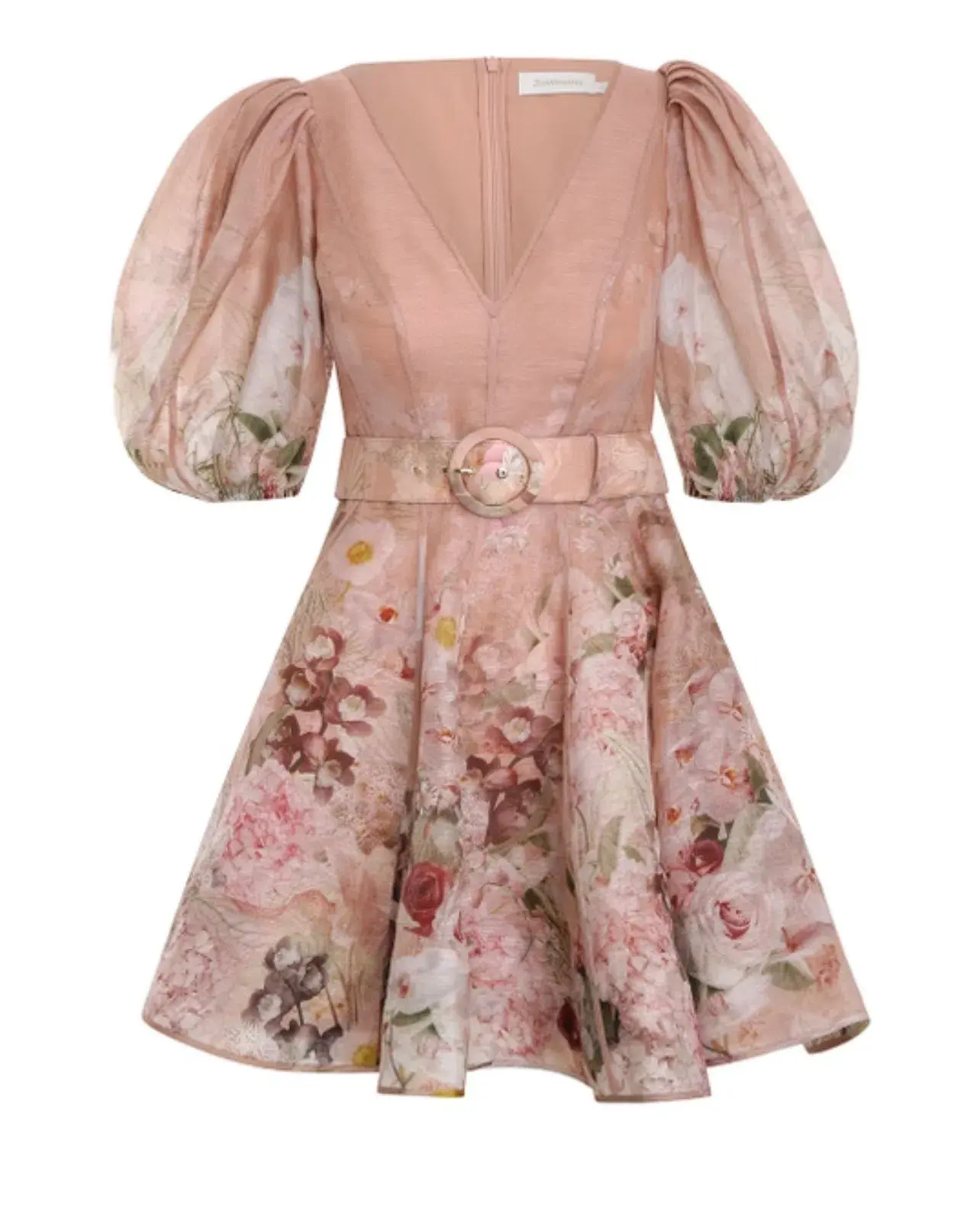 Zimmermann Dancer Puff Sleeve Mini Dress Print Size 10  - Image 2