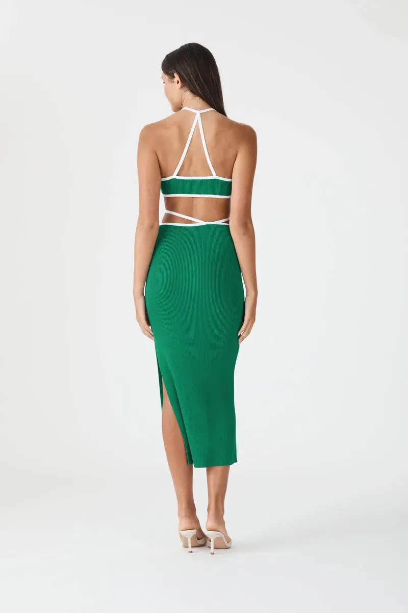 San Sloane Gabby Midi Dress Green Size 8 - Image 3