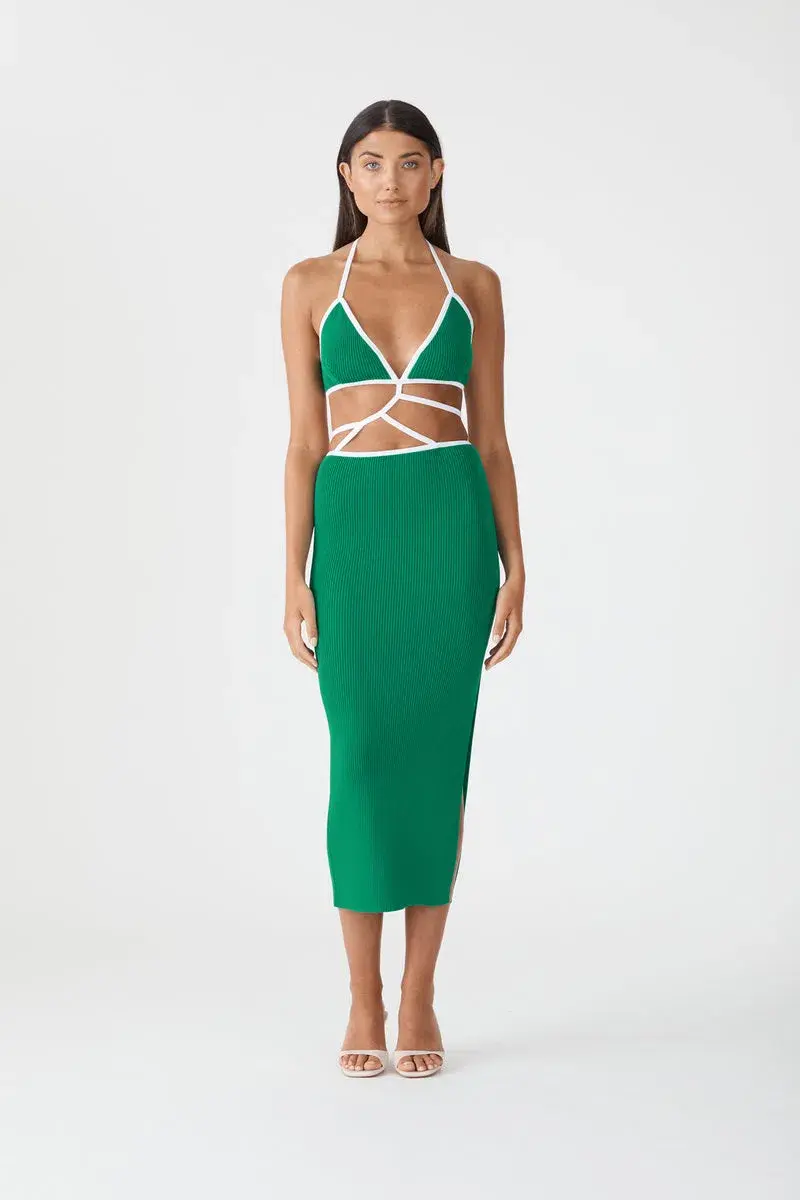 San Sloane Gabby Midi Dress Green Size 8 - Image 1