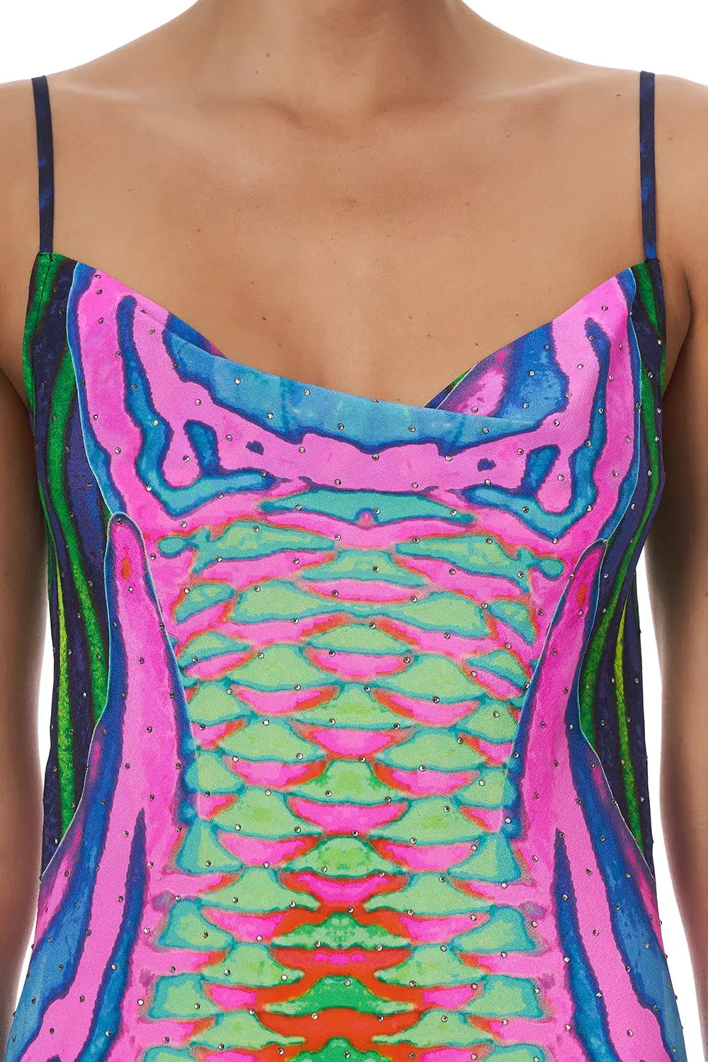 Camilla Poseidons Poison Long Bias Slip Dress Print Size 10 - Image 5