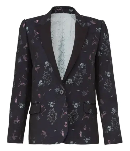 Zadig & Voltaire Blazer Victor Jac Tattoo Print Size 8 - Image 3