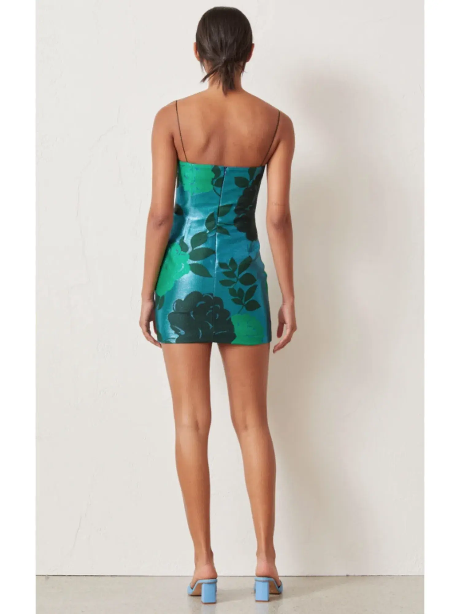 Bec & Bridge Sparkle Soirée Mini Dress Green Size AU 6 - Image 3