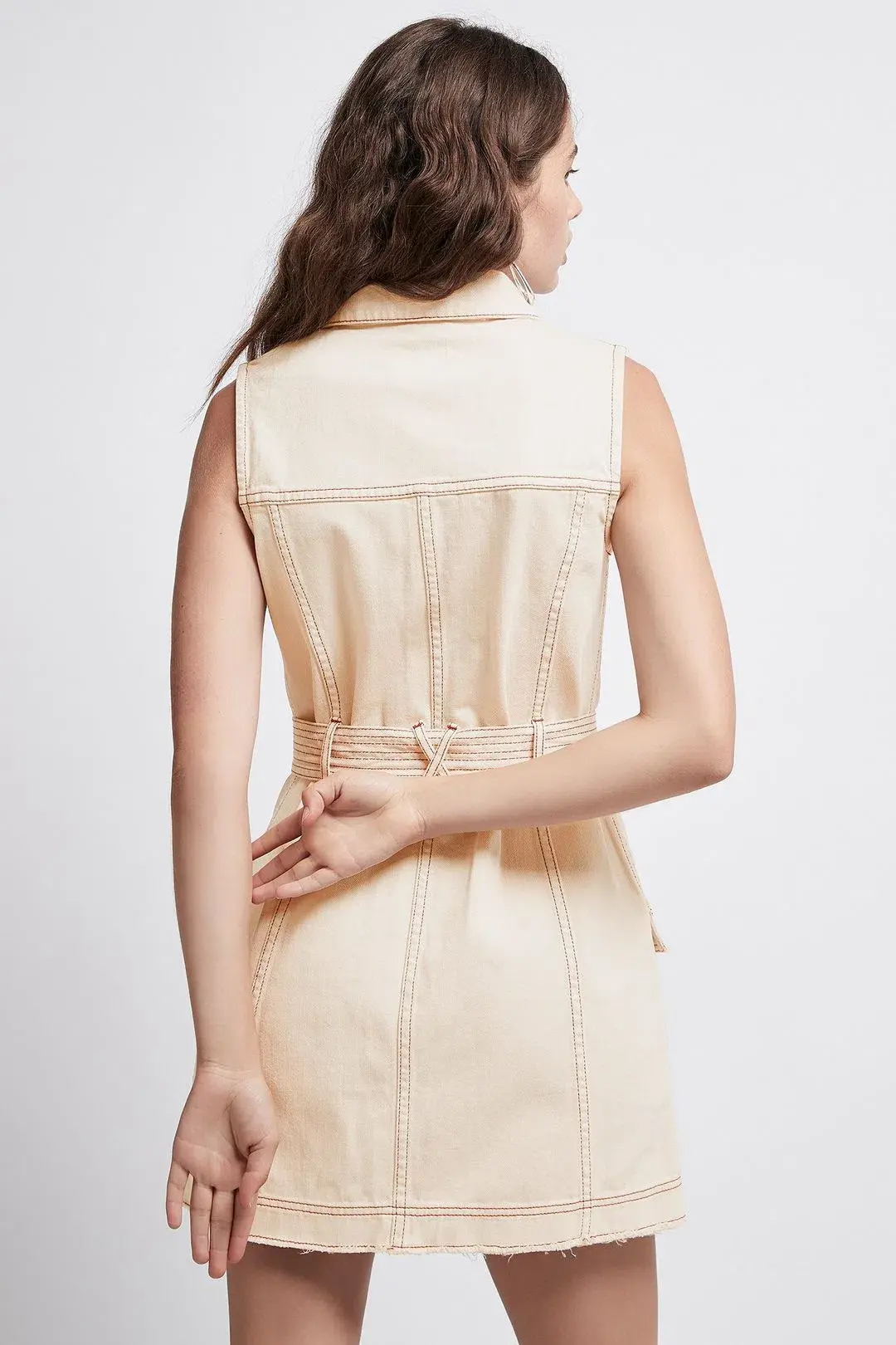 Aje Silvatica Mini Dress Beige Size 6 - Image 3