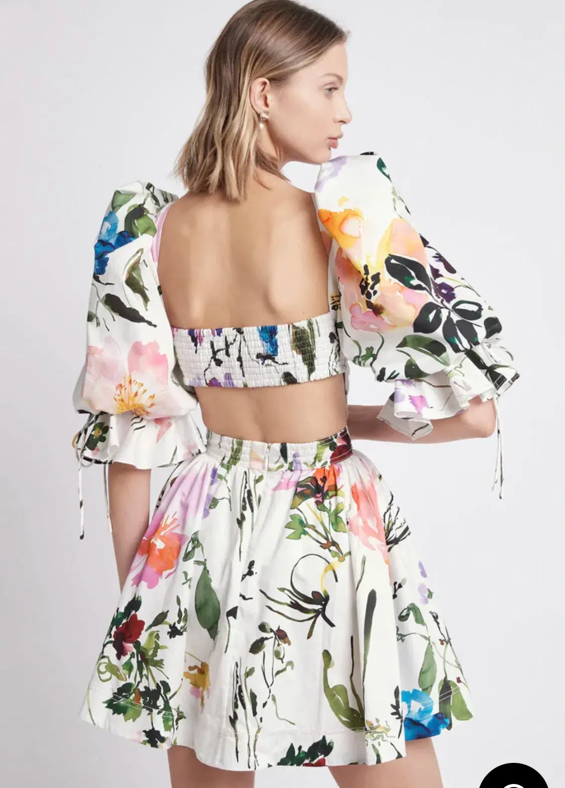 Aje Drift Puff Sleeve Mini Dress Print Size 10 - Image 2