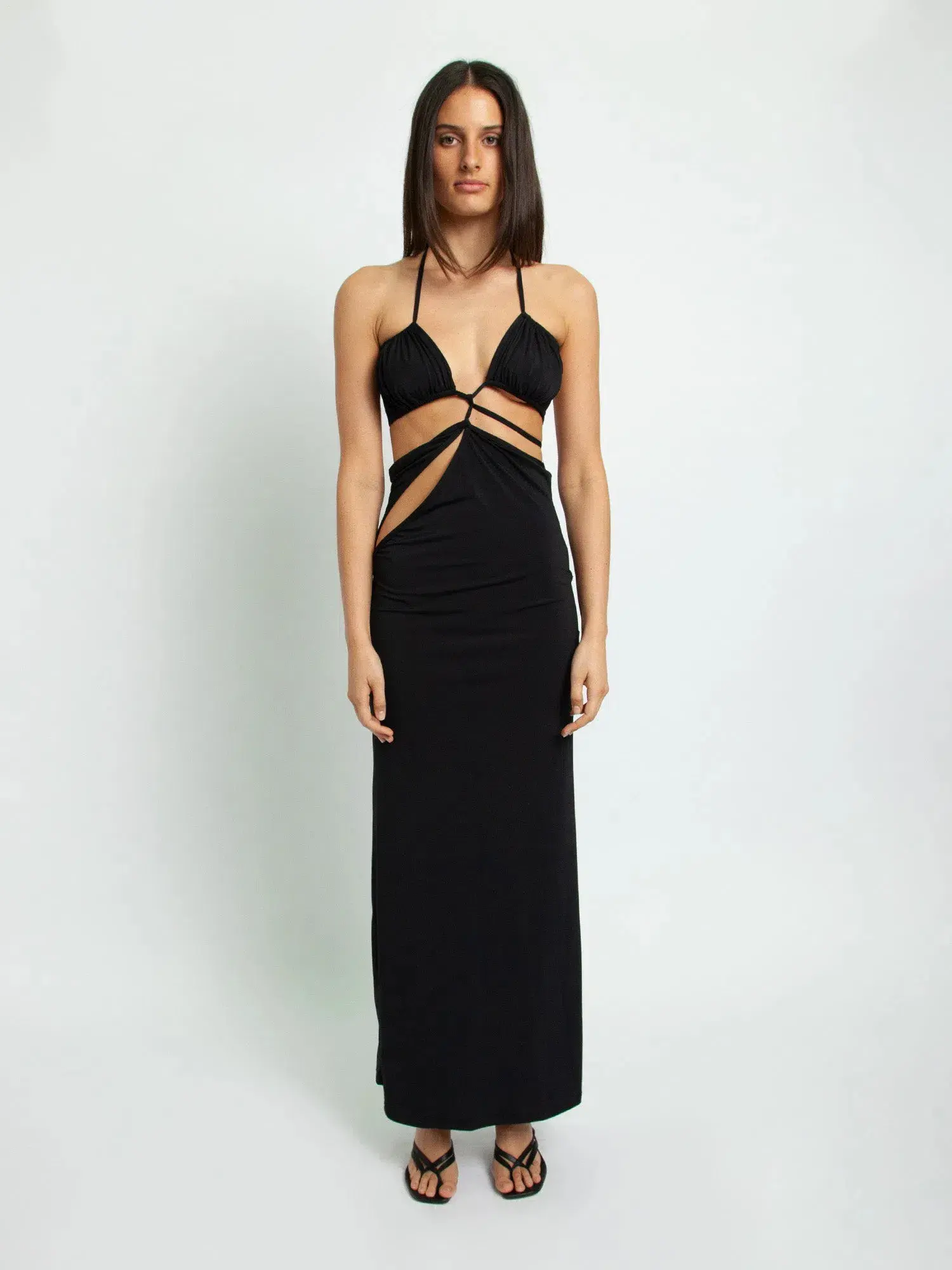 Christopher Esber Displace Cutout Maxi Dress Black Size AU 8  - Image 1