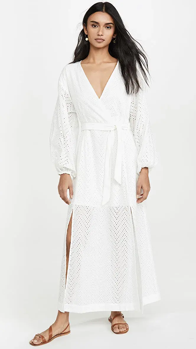Suboo Goldie Wrap Tie Maxi Dress White Size 4 - Image 3