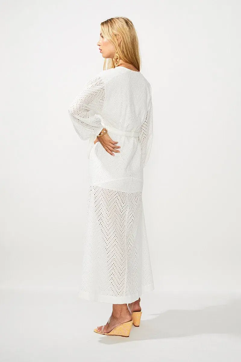 Suboo Goldie Wrap Tie Maxi Dress White Size 4 - Image 4