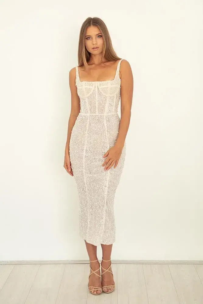 Pallas Couture Georgia Dress White Size 12 - Image 1