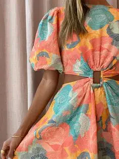 New Romantics Dolce Vita Short Sleeve Mini Dress Summer Rose Size 8 - Image 2