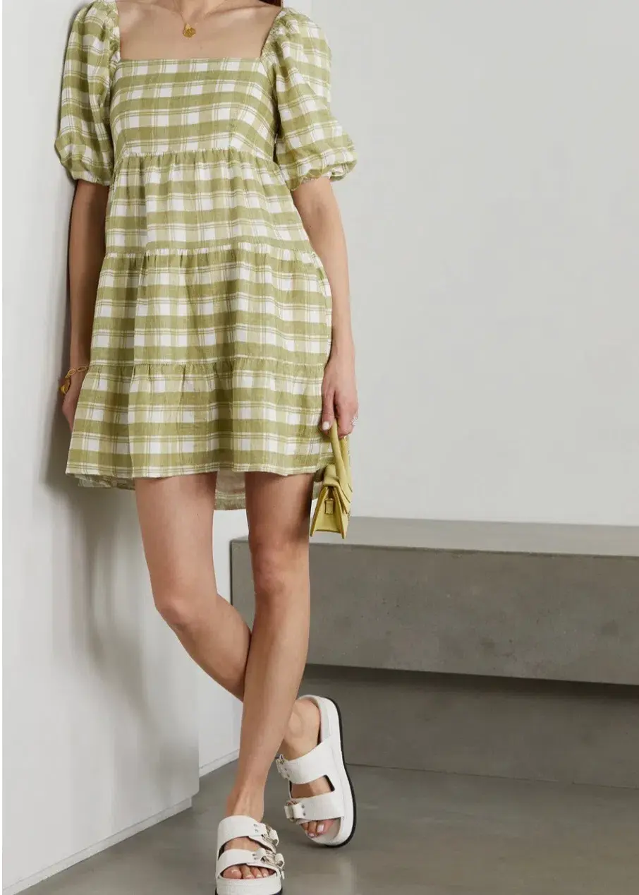 Faithfull The Brand Leilani Mini Dress Ligne Print Size XS  - Image 1