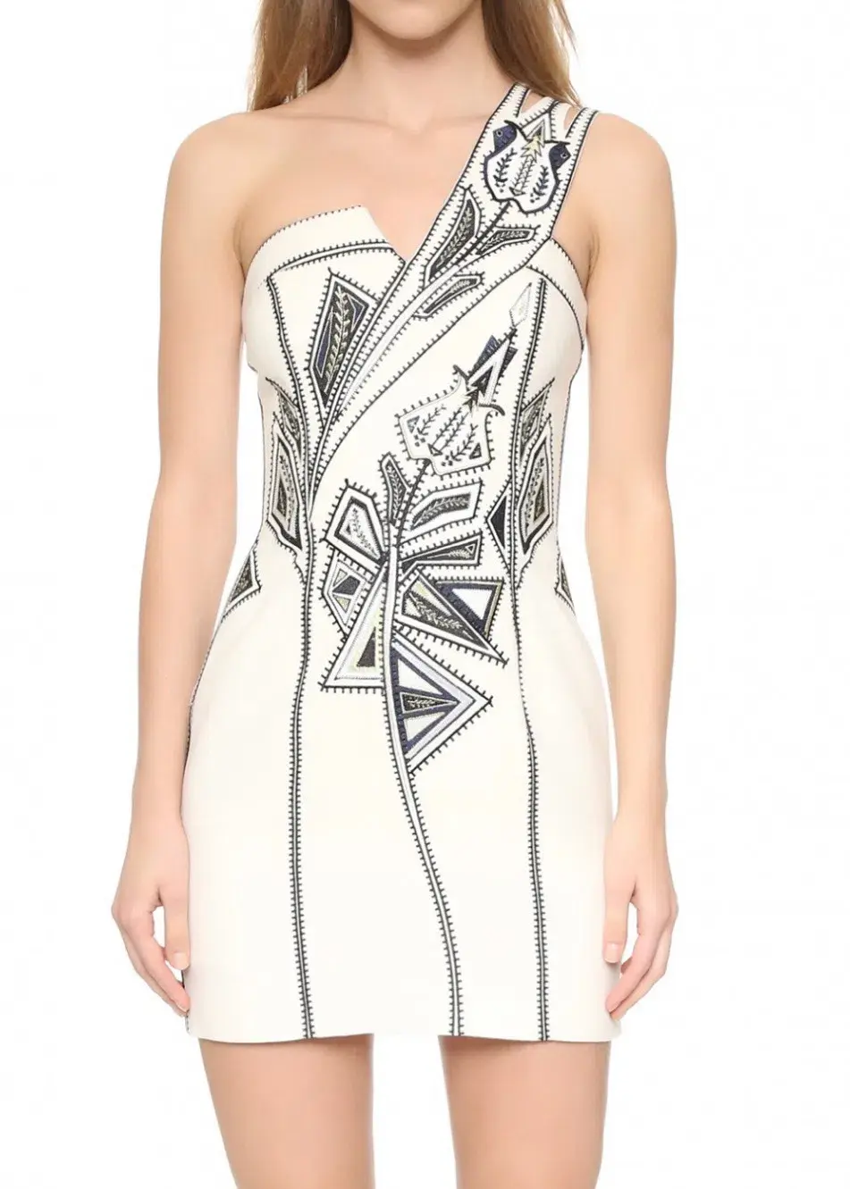 Sass & Bide Blackest Lava Embroidered Mini Dress Cream Size 8  for rent on The Volte - main image