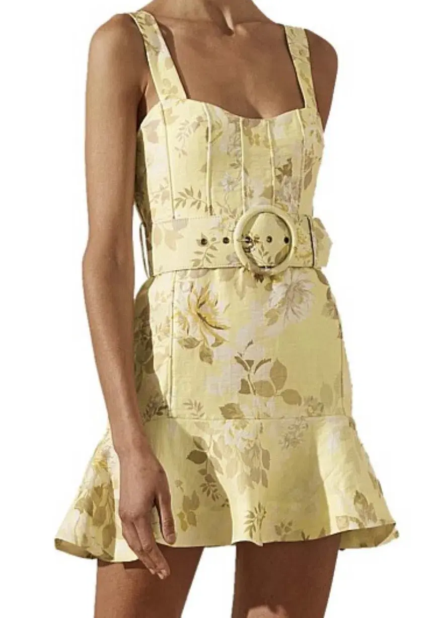 Shona Joy Martina Fit and Flare Mini Dress with Belt Print Size 8  - Image 3