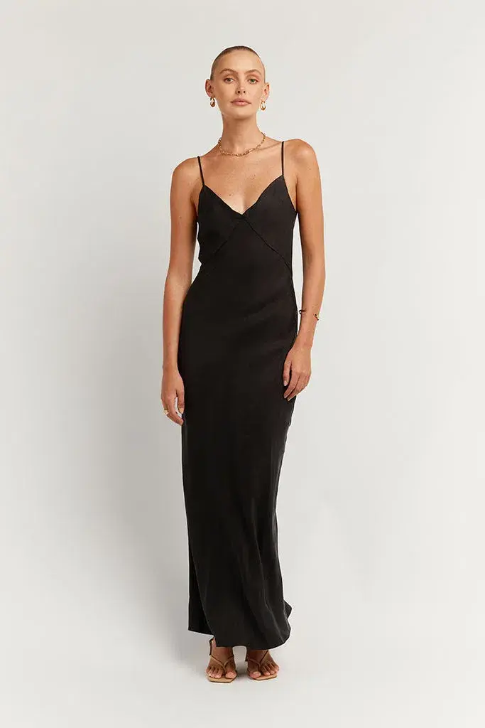 Dissh Pelly Slip Midi Dress Black Size XL for rent on The Volte - main image