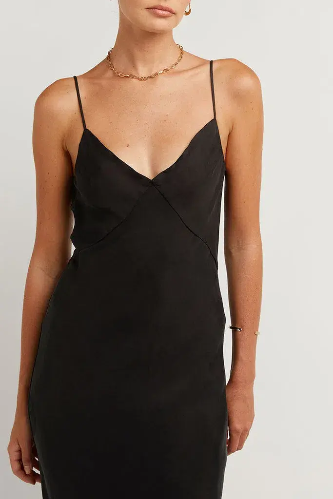 Dissh Pelly Slip Midi Dress Black Size XL for rent on The Volte - main image