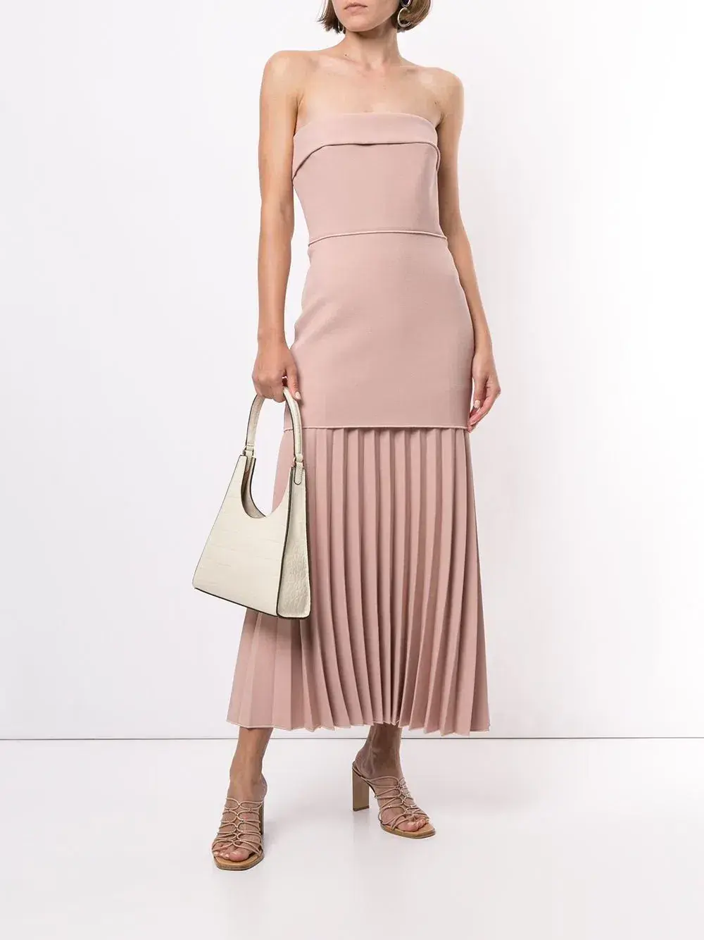 Dion Lee Linear Crepe Pleat Midi Dress Prink Size 8  for rent on The Volte - main image