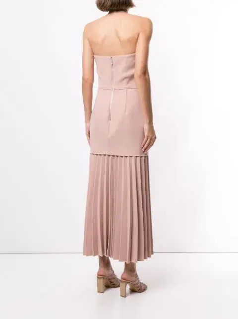 Dion Lee Linear Crepe Pleat Midi Dress Prink Size 8  for rent on The Volte - main image