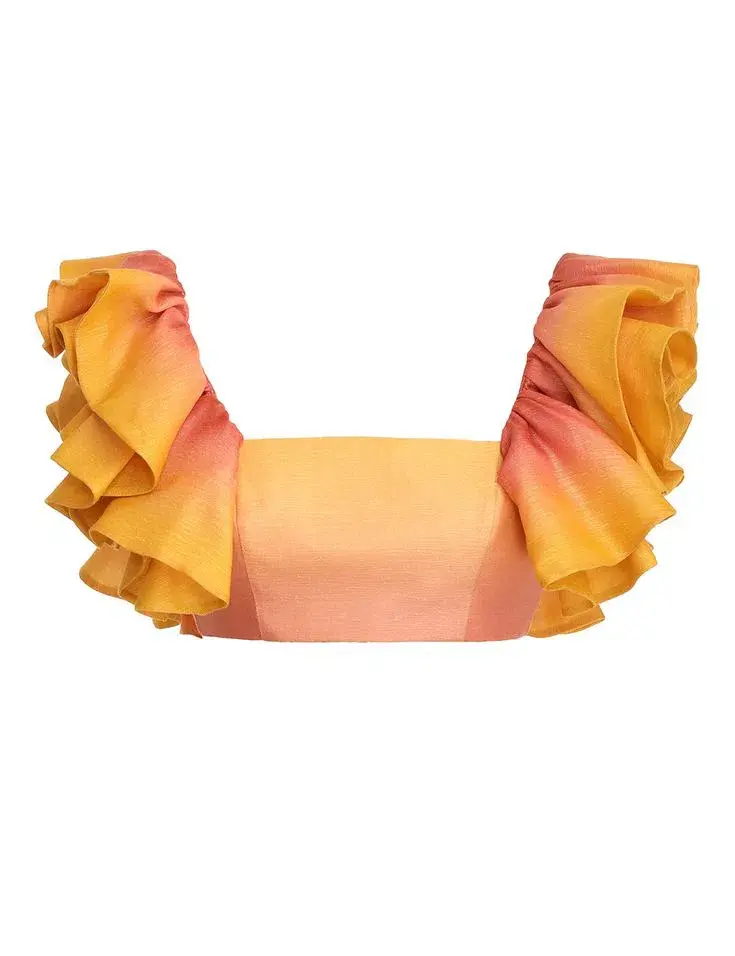 Zimmermann Postcard Ruffle Bodice and Maxi Skirt Set Ombre Sunshine Size 12 - Image 2