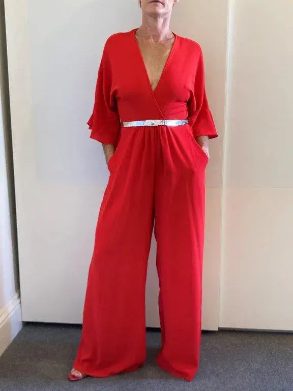 Tussah Marta Jumpsuit Red Size 8 - Image 4