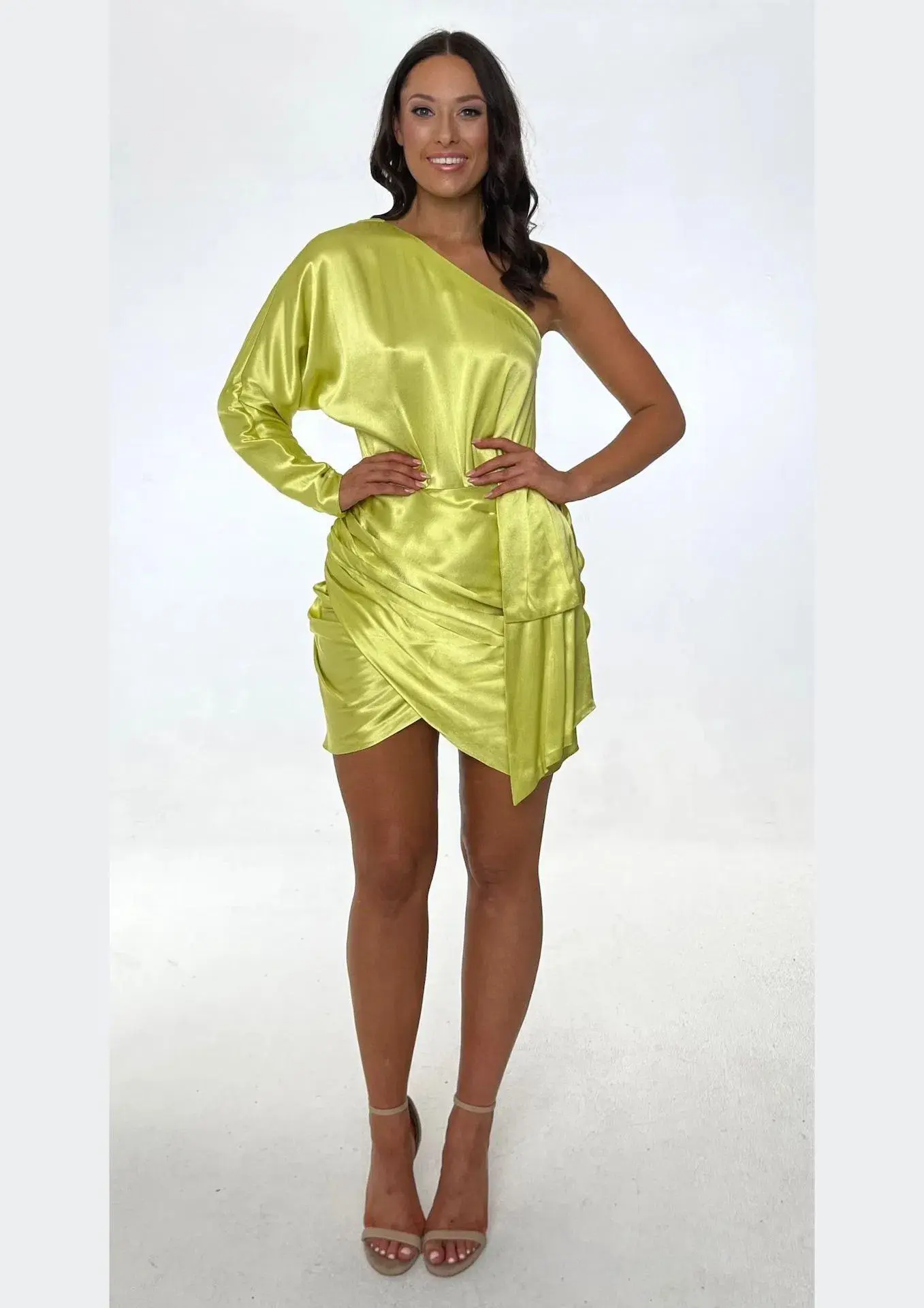 Elliatt Saronic Mini Dress in Citrus Yellow Green Size 10 - Image 1