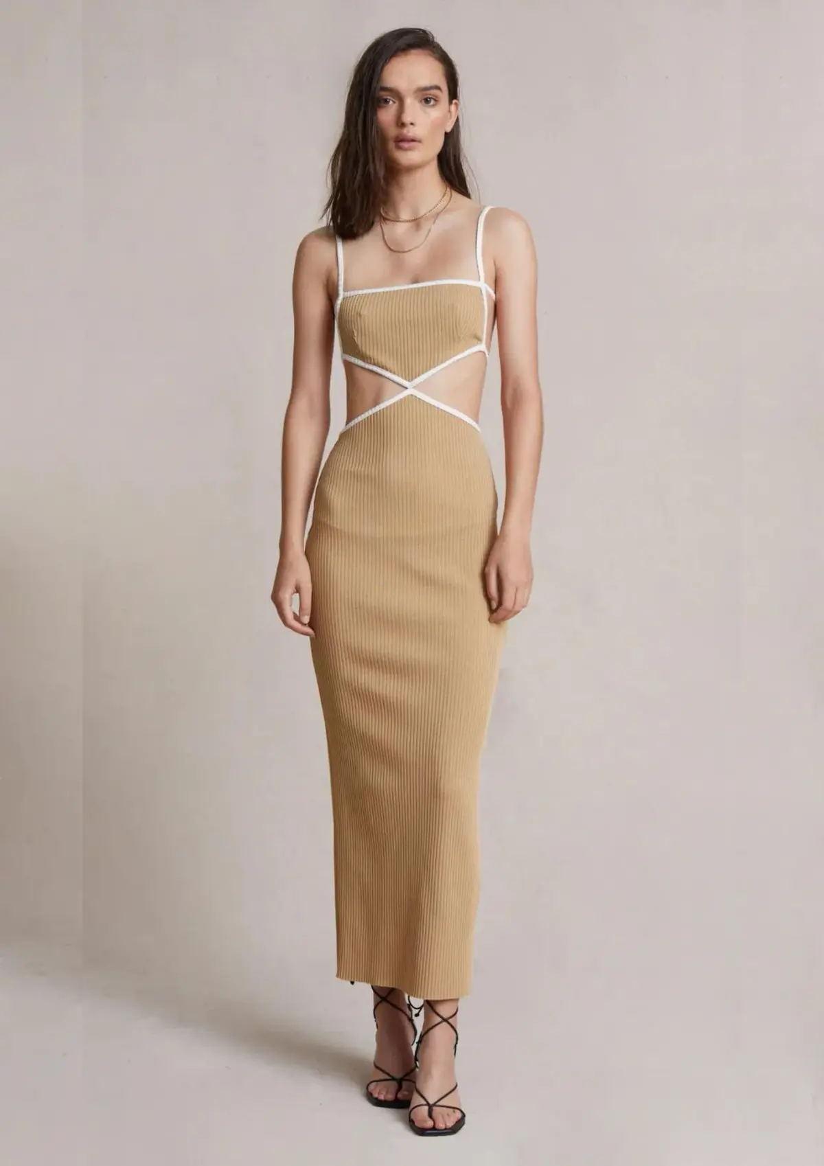Bec & Bridge Coyote Midi Dress in Camel Beige Size 10  - Image 1