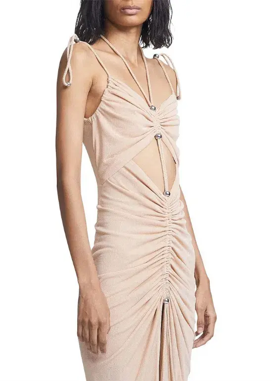 Dion Lee Gathered Butterfly Dress Beige Size 8 for rent on The Volte - main image