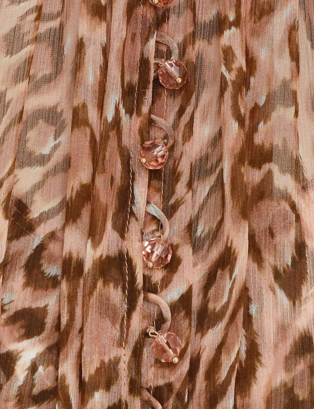 Zimmermann Tempo Bell Sleeve Mini Dress Pink Leopard Print Size 0 / AU 8 - Image 4