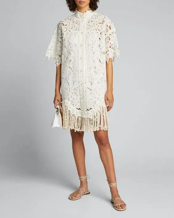 Zimmermann Wavelength Shirt Dress Ivory Size 0 / AU 8 - Image 1