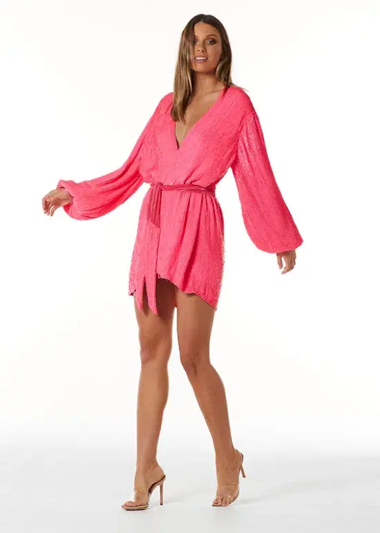 Retrofete x Revolve Gabrielle Robe Dress Pink Size XS for rent on The Volte - main image