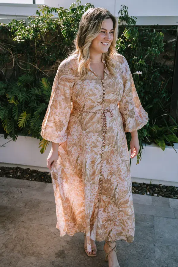Zimmermann Andie Billow Long Dress  Sepia Floral  Size 14 - Image 1