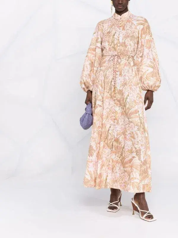Zimmermann Andie Billow Long Dress  Sepia Floral  Size 14 - Image 2