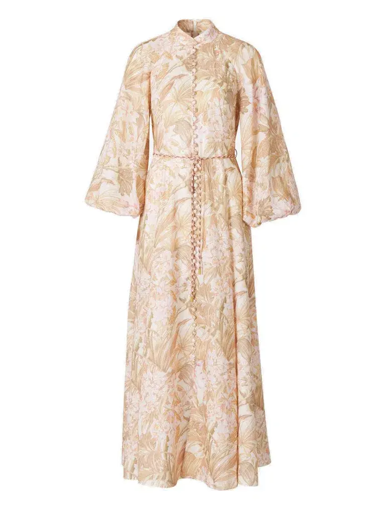 Zimmermann Andie Billow Long Dress  Sepia Floral  Size 14 - Image 4