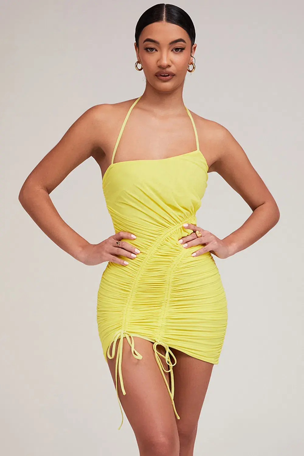 House of CB Swing It On Mini Dress Yellow Size 8 - Image 1
