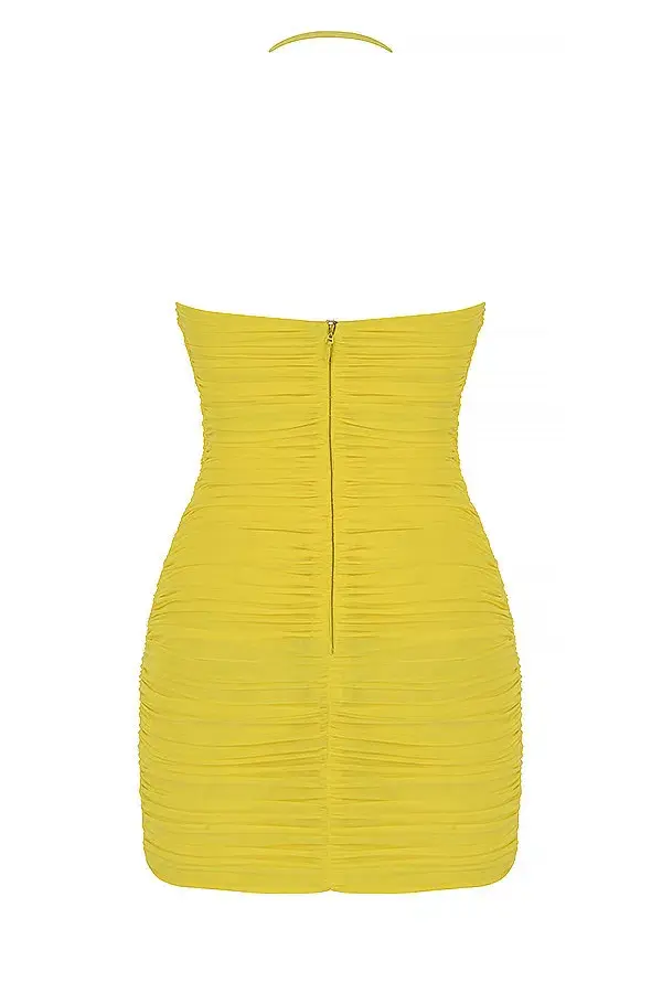 House of CB Swing It On Mini Dress Yellow Size 8 - Image 6